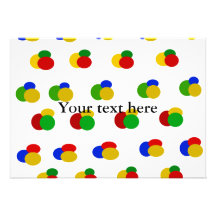 Green yellow blue red polka dots custom invites