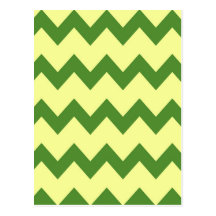 Green Yellow Chevrons Postcard
