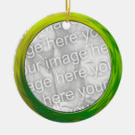 green yellow photo frame ornaments