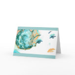 Green Yellow Rose Diamond Girl, Greeting Card