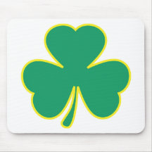 green yellow shamrock mouse pad