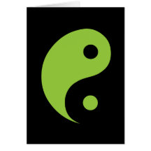 Green Yin Yang Symbol Card