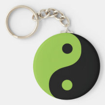 Green Yin Yang Symbol Key Chains