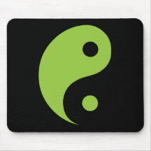 Green Yin Yang Symbol Mouse Pad