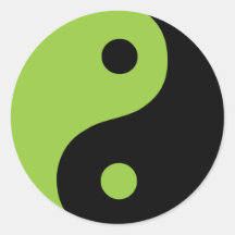 Green Yin Yang Symbol Stickers