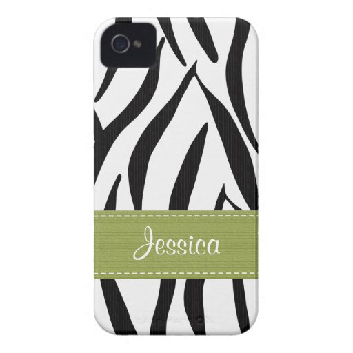 Green Zebra Print iPhone 4 4s Case-Mate Cover iPhone 4 Case-Mate Case