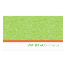 Green Zebra Print w/ Orange Stripe Business Card