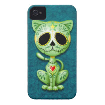 Green Zombie Sugar Kitten Iphone 4 Case