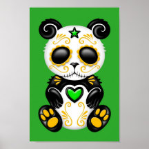 Green Zombie Sugar Panda Poster