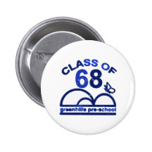 greenhills pre school class of 68 royal blue button