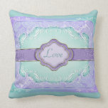 Greenish Purple/Teal  Shabby Chic Love Pillow pillows