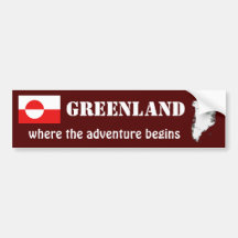 Greenland Flag and Map Bumper Sticker