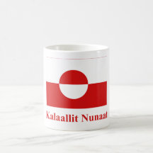 Greenland Flag with Name in Kalaallisut Coffee Mugs