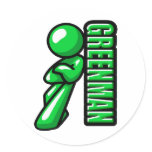 Greenman logo round stickers