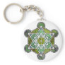 GreenMetatronCube Key Chains