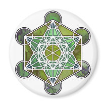 GreenMetatronCube Fridge Magnet