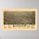 Greensboro, NC Panoramic Map - 1891 posters