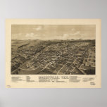 Greenville Texas 1886 Antique Panoramic Map