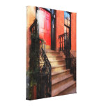 Greenwich Village Brownstone with Red Door Canvas Print