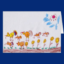 GREETING CARD: "Chickens" by Ma Theu (2nd grade) cards