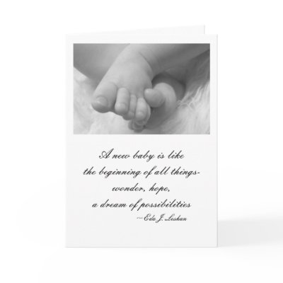 Greeting Card- for new baby with quote by Alikphoto