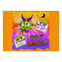 Greeting Card, Note Card - HALLOWEEN BOOGEYMAN MON