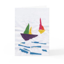 GREETING CARD "Sailboats on the Ocean" by K' Duong