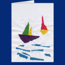 GREETING CARD "Sailboats on the Ocean" by K' Duong cards