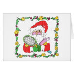 Greeting Card -Santa Tennis
