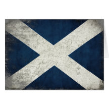 Greeting Card with Dirty Scottish Flag