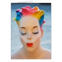 Greeting Card with Kissing Mannequin