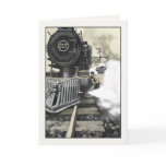 Greeting Card with Vintage Railway Illustration