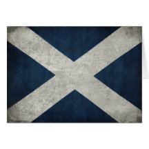 Greeting Card with Vintage Scottish Flag