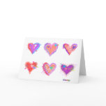 Greeting Cards - Pop Art Crazy Hearts 2