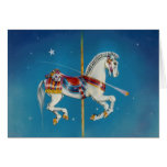 Greeting Cards - Red, White & Blue Carousel Horse