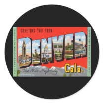 Greeting You from Denver Colordao Round Sticker