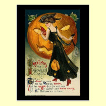 Greetings at Halloween the Time has Come postcards