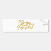 Greetings for the Season - in Yellow/Gold Bumper Sticker