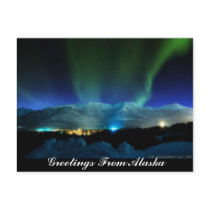 Greetings From Alaska Aurora Postcard