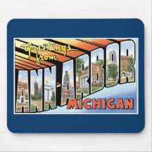 Greetings from Ann Arbor, Michigan! Mouse Pads