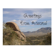 "Greetings from Arizona!"-Mountains Post Card