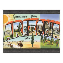 Greetings From Arizona, Vintage Postcard
