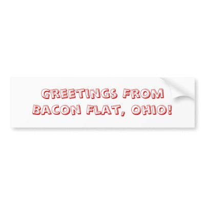 Greetings From Bacon Flat, Ohio! Bumper Sticker by rgm2009