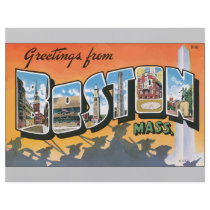 Greetings From Boston Mass., Vintage Custom Flyer