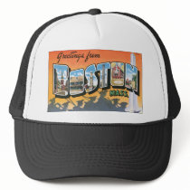Greetings From Boston Mass., Vintage Hats