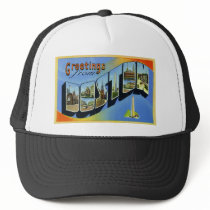 Greetings from Boston Massachusetts Trucker Hats