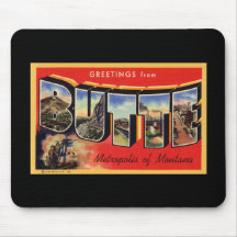 Greetings from Butte Metropolis of Montana Mouse Pads