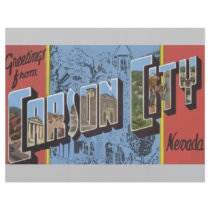 Greetings From Carson City Nevada, Vintage Custom Flyer