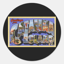 Greetings from Catalina Island Round Stickers