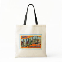 Greetings From Charlotte N.C. , Vintage Tote Bags